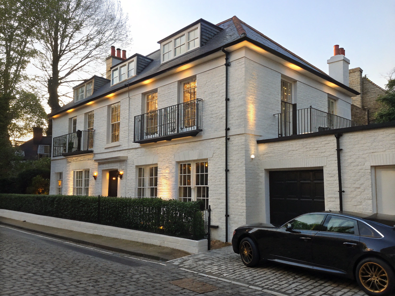 Modern London residence with architectural landscaping and refined stonework